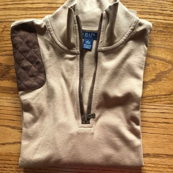“Chaps” zip neck, mock turtleneck top, L - Picture 6 of 9